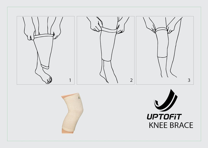[Australia] - UptoFit True Copper Compression Knee Sleeve, Lightweight Brace for Everyday Knee Support, Breathable Fabric for Jogging and Daily Activity, Unisex, Medium 