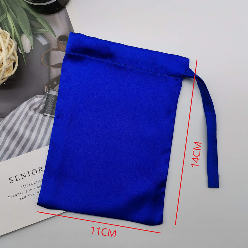 [Australia] - MAXFEEL 100% Silk Travel Bags&Gift Bags with Draw String Solid Dyed Muticolor (Royal Blue) Royal Blue 