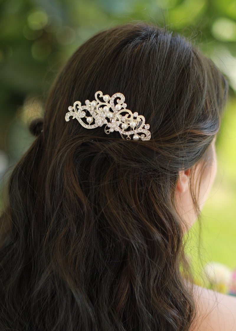 [Australia] - Missgrace Crystal Jewelry Comb Bridal Headpiece Hair Clip Headband (Silver) Silver 