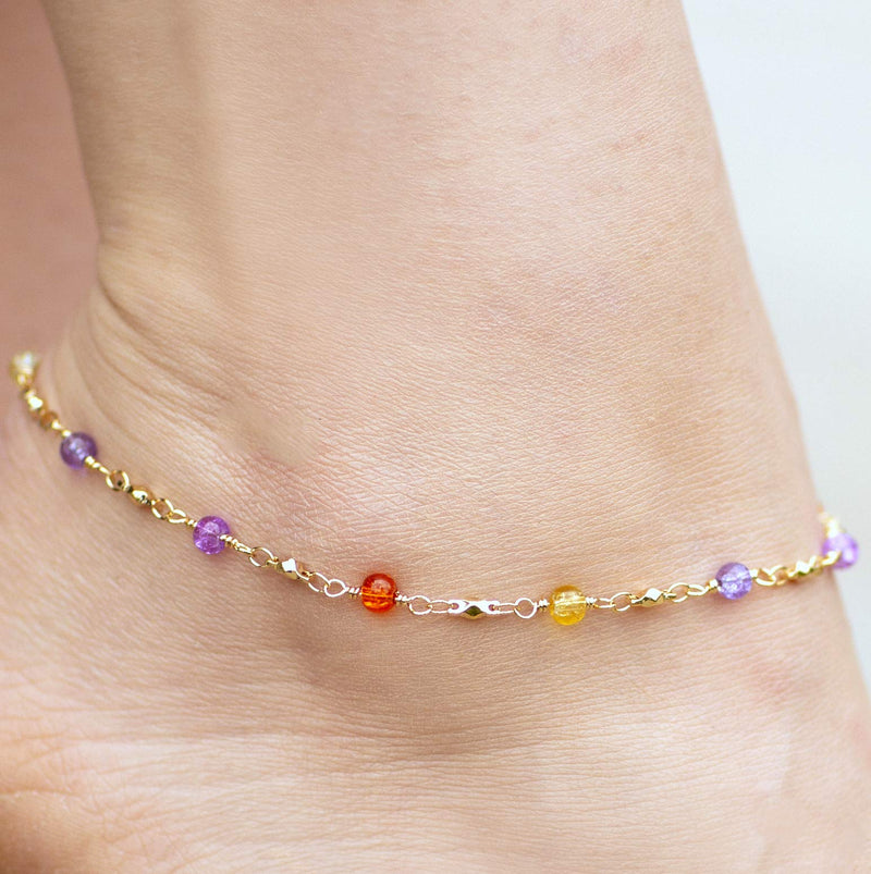 [Australia] - Lifetime Jewelry Ankle Bracelets for Women and Teen Girls [ Durable & Cute Colorful Balls Gold Anklet ] up to 20X More 24k Plating Than Other Foot Chains - 9 10 11 inch 9.0 Inches 