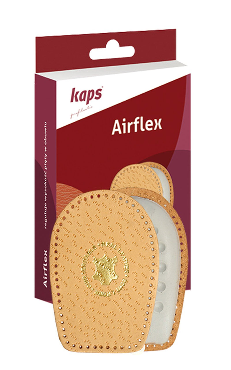 [Australia] - Genuine Leather Heel Support Pad Cup with Foam Cushion, Orthotic Shoe Insoles Inserts for Men and Women, Kaps Airflex Women / 5-7 UK / 38-40 EUR 