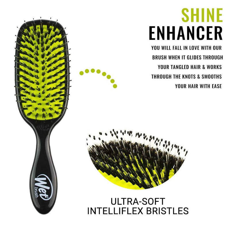 [Australia] - WetBrush, Shine Enhancer Hairbrush Natural Boar Bristles Eco Friendly Black 