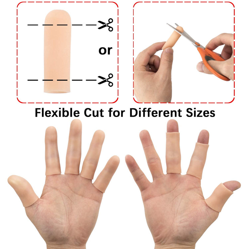 [Australia] - 20 PCS Finger Support Protector Gloves, Gel Finger Cots/Covers - Different Sizes Silicone Fingertips for Hands Cracking, Eczema Skin 