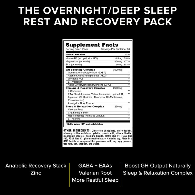 [Australia] - Animal PM - Zinc, Magnesium, Vitamin B6 - GBA + AKG - Immune and Recovery Complex - Sleep and Relaxation Complex - Night time Anabolic Recovery Stack - 30 Night Supply 