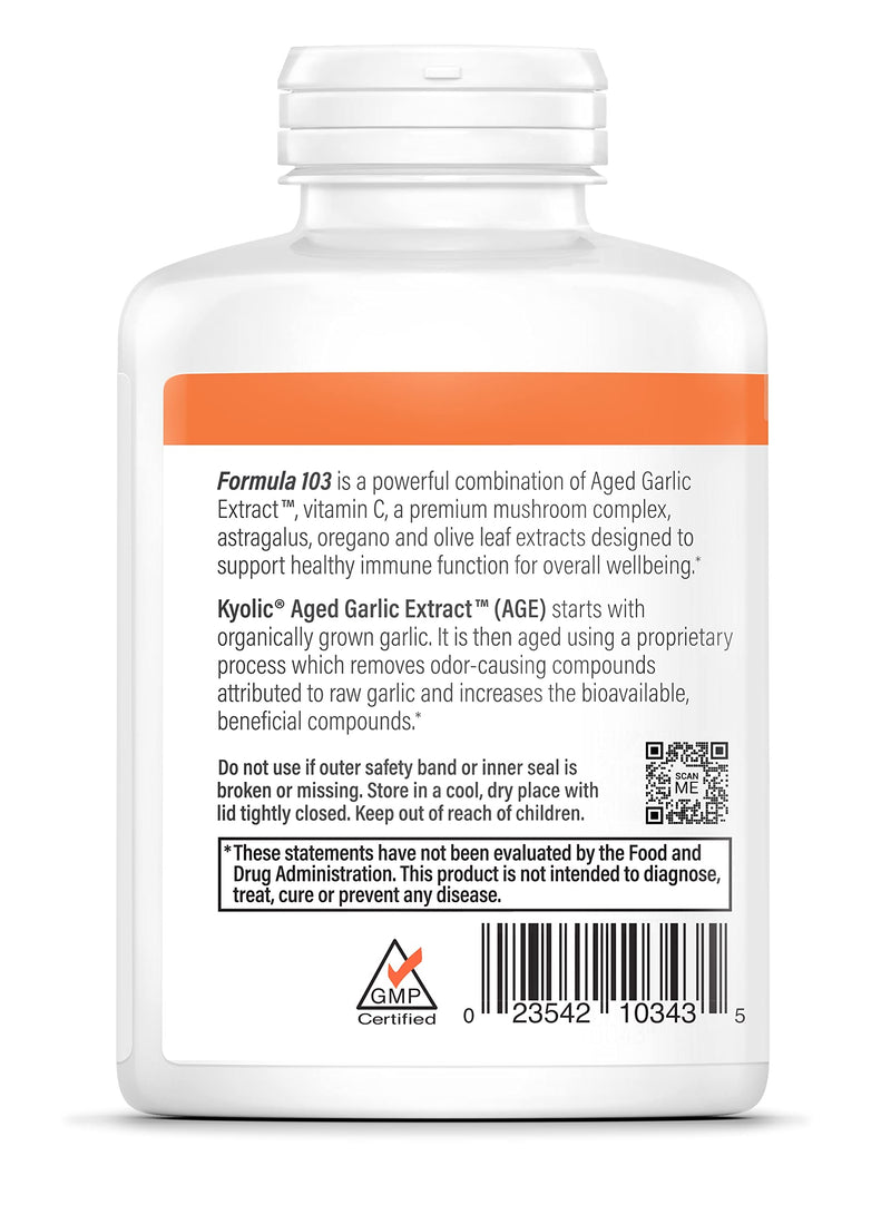 [Australia] - Kyolic Aged Garlic Extract Formula 103 Immune Support, 300 Capsules (Packaging May Vary) 