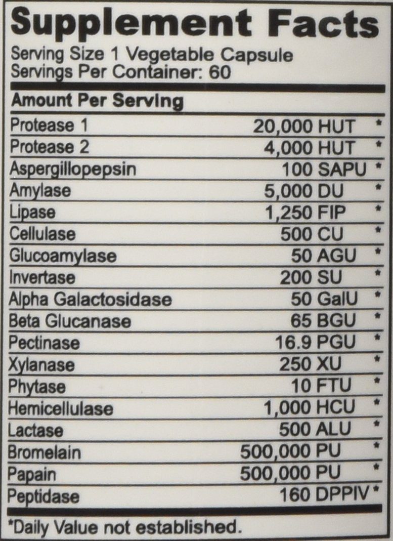 [Australia] - DrFormulas Digestive Enzymes for Bloating Relief, Gas, Lactose Intolerance, Digestion Support with Lactase, Amylase, Lipase, Bromelain, Protease, 60 Capsules 60 Count (Pack of 1) 