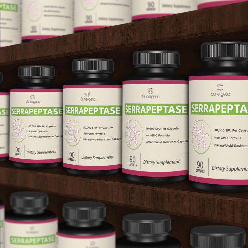 [Australia] - Premium Serrapeptase Enzyme Supplement – Helps Support Sinus Health – Powerful Serrapeptase Enzymes Formula – 40,000 SU Per Capsule- 90 Enteric Coated Serrapeptase Capsules 