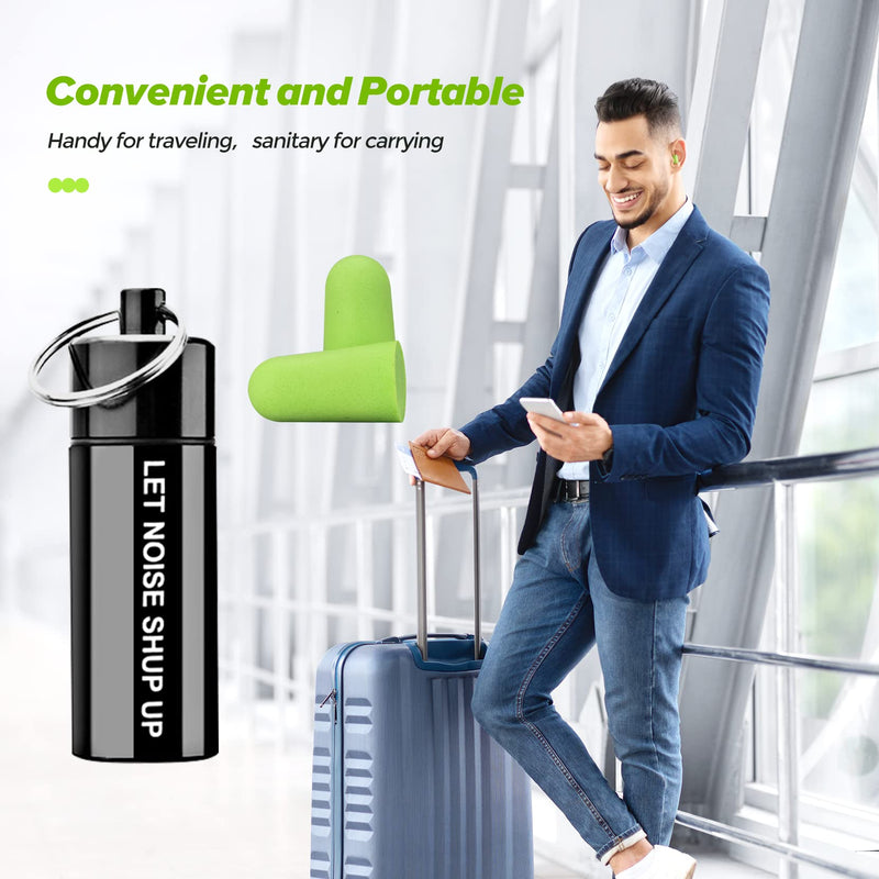 [Australia] - ERM TOOL Ultra Soft Foam Earplugs, 60 Pairs Reusable Earplugs for Sleeping, 38dB Highest SNR, & Comfortable Hearing Protection Snoring, Studying, Travel, Motorcycle, Loud Noise etc - Lemon Green 