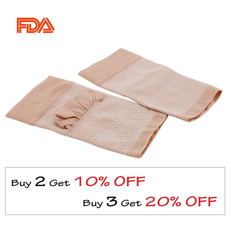 [Australia] - Beccis Compression Socks Foot Sleeves 20-30mmhg with Arch Support for Men & Women，24/7 Foot Care - Best for Plantar Fasciitis，Achilles Tendinitis ，Ankle Sprains、Swelling Beige L 
