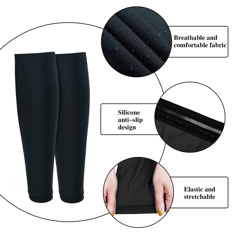 [Australia] - 3 Pairs Calf Compression Sleeve, Leg Brace Socks, Shin Splint Support Relieve Calf Pain for Men Women Youth for Running, Cycling, Walking(Black,XL) X-Large Black 