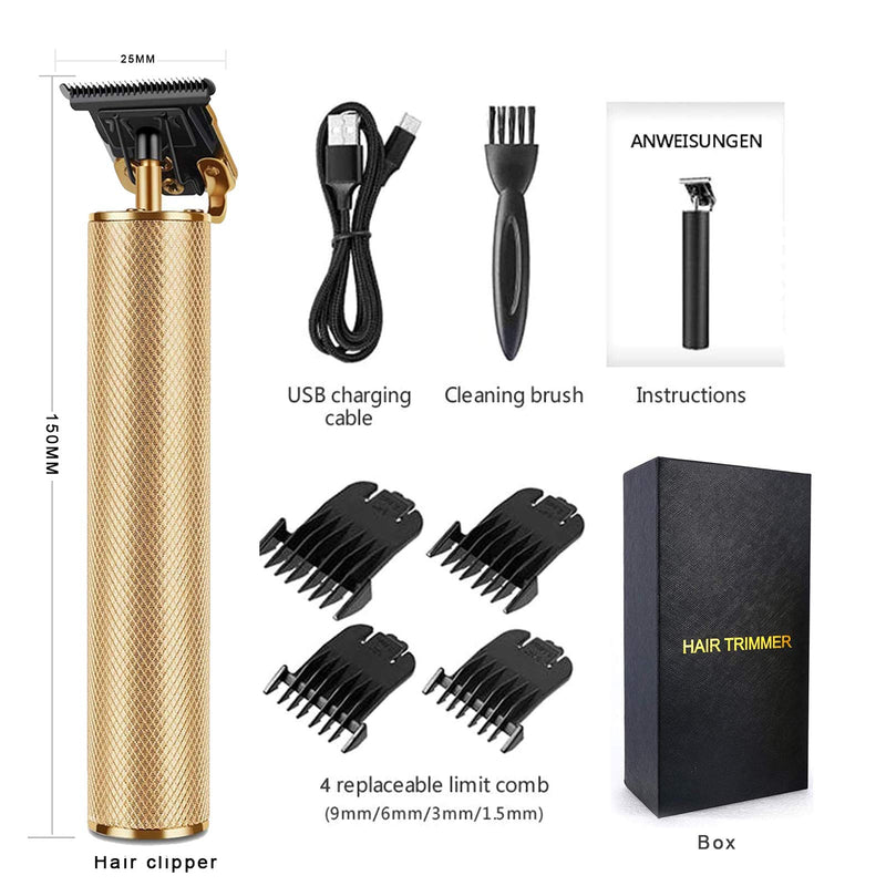 [Australia] - Hair Clippers for Men, Professional Cordless Clippers Hair Trimmer,Electric Pro T-Blade Trimmer Hair Clippers for Men Zero Gap Baldhead Beard Shaver Barbershop Golden 