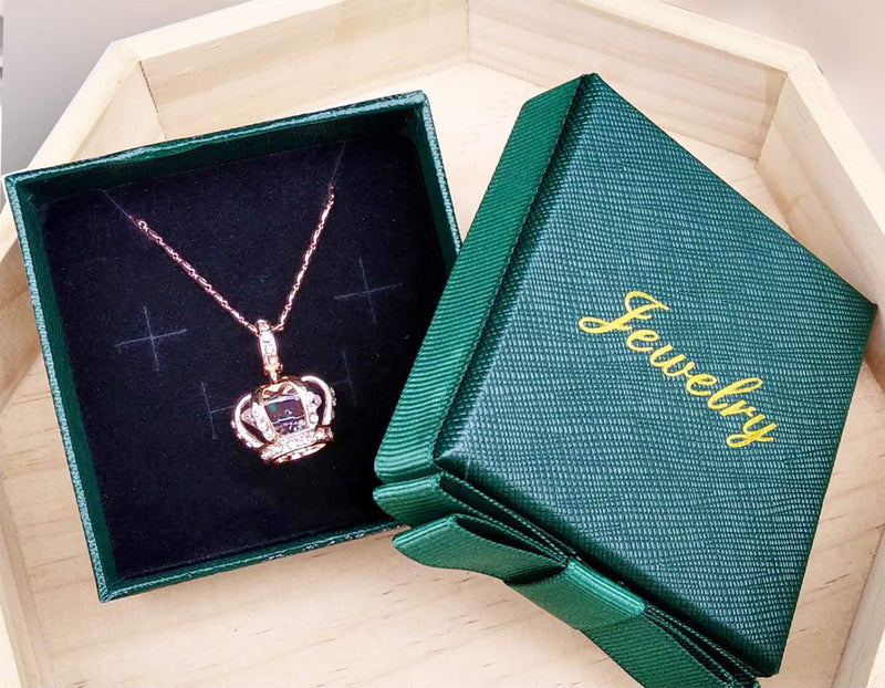 [Australia] - CF100 Queen Crown Jewelry Series Gift Set Rose Gold Necklace 