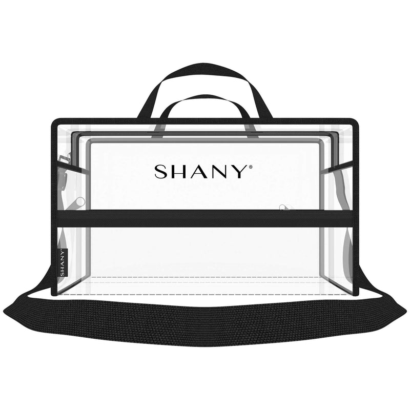 [Australia] - SHANY Clear PVC Water-Resistant Travel Tote Bag - Large See-Thru Bag with Adjustable Shoulder Straps and Zippered Pockets 