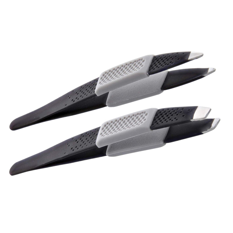 [Australia] - Barbasol Non Slip Stainless Steel Tweezer (2 Pack) - Slanted and Pointed 