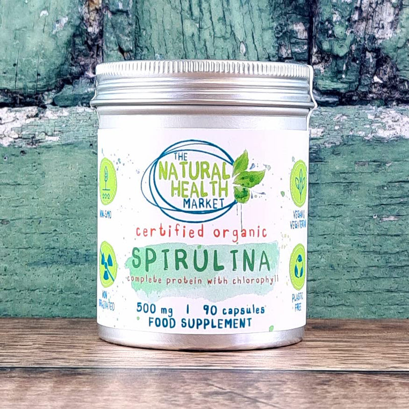 [Australia] - Organic Spirulina 500mg Capsules by The Natural Health Market � Soil Association Certified Organic � Vegan Friendly Capsule Shell (90 Capsules) 90 Capsules 