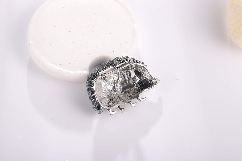 [Australia] - GYAYU Brooch pins Women Enamel Crystal Animal Insect Pin Lapel Pin Large Safety Pin Hedgehog 