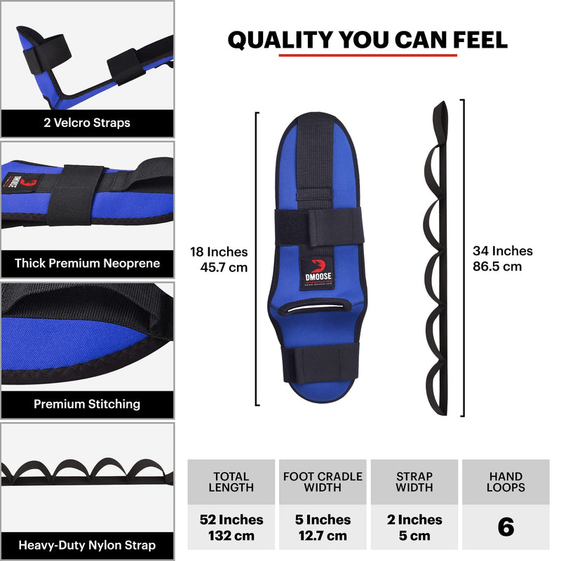 [Australia] - DMoose Calf Stretcher & Foot Stretcher for Plantar Fasciitis - Hamstring Stretcher Stretching Strap for Achilles Tendonitis, Leg Stretcher Ligament Stretching Belt for Pain Relief, Dancers and Yoga Blue 