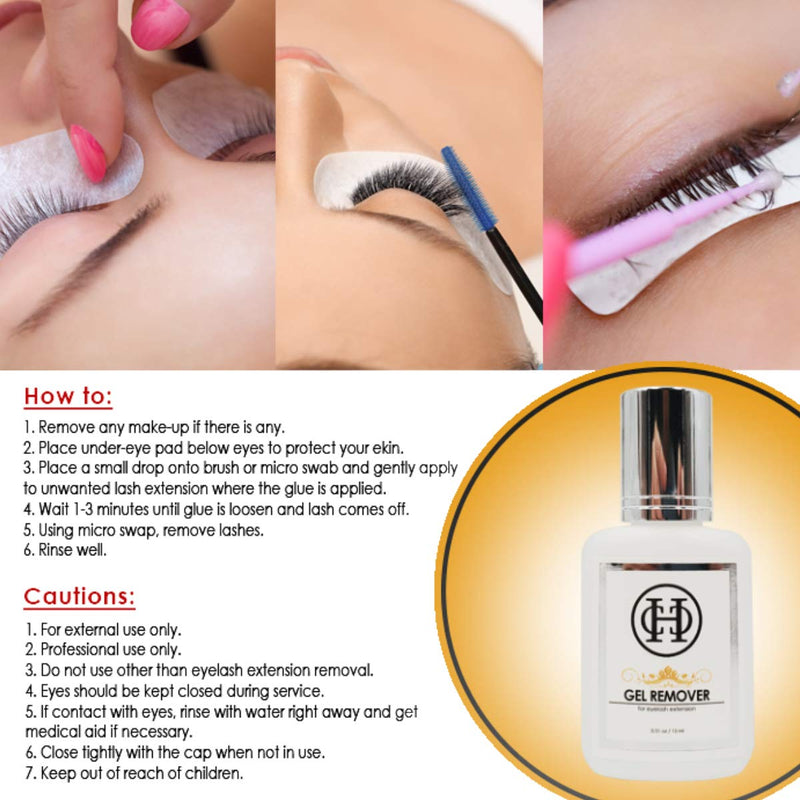 [Australia] - GEL REMOVER for Eyelash Extension Glue 15 ml MADE IN KOREA | COCOHONEY | Dissolution time: 60 seconds | Transparent Color and Pleasant smell 