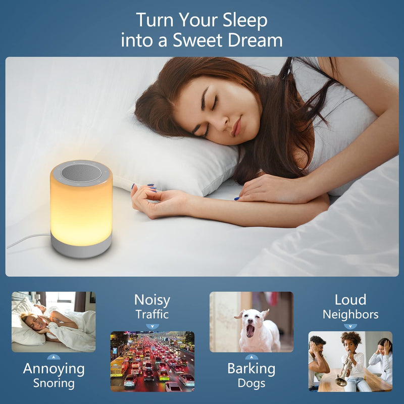 [Australia] - YYDSKIT White Noise Machine with Large Night Light, Sound Machine with 32 Soothing Sounds, Full Touch Control,Plug in, Auto-Off Sleep Timer for Baby Adults Kids Sleeping, Relaxing 