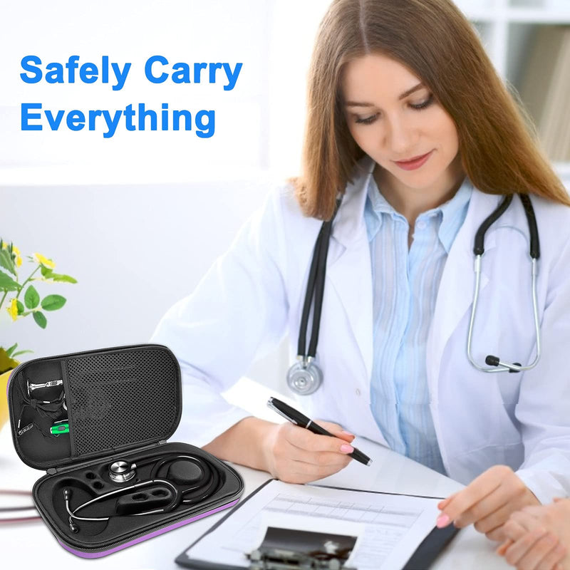 [Australia] - ZLiT Carrying Stethoscope Case,Shockproof Travel Portable Stethoscope Bag Compatible with 3M Littmann Stethoscope Fit for Nurses,Doctor and Medical Students(Purple) Purple 
