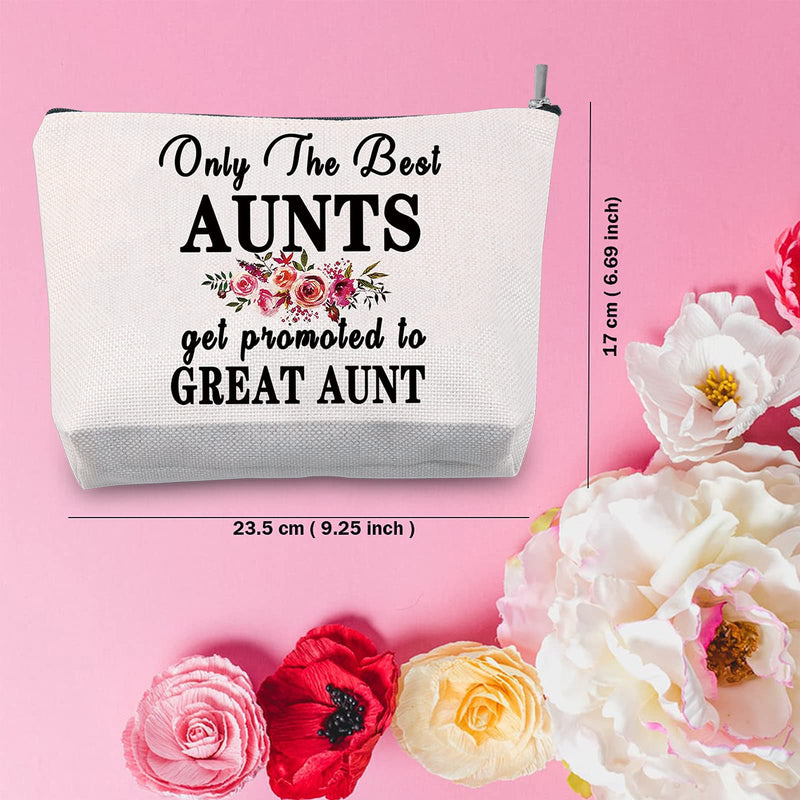 [Australia] - TSOTMO Aunt Gift New Aunt Gift Auntie To Be Gift Only The Best Aunts Get Promoted to Great Aunt Gift Cosmetic Bags Makeup Travel Case(Great Aunt) 