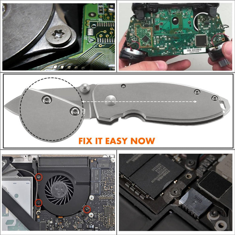 [Australia] - TECKMAN 10 in 1 Torx Screwdriver Set with T3 T4 T5 T6 T8 T10 Security Torx Bit & ESD Tweezers,Magnetic Screwdrivers Precision Repair Kit for Xbox,PS4,Macbook,Computer,Doorbell & Folding knife 