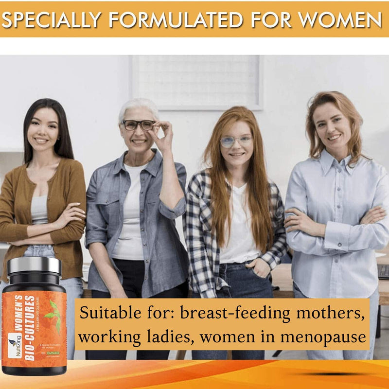 [Australia] - Live Cultures for Women. Nutritionist Formulated Special Bacterial Strains - Lactobacillus Reuteri and Lactobacillus Rhamnosus. Vegan & No Dairy. 2.5 Billion CFUs per Capsule by NutriZing 