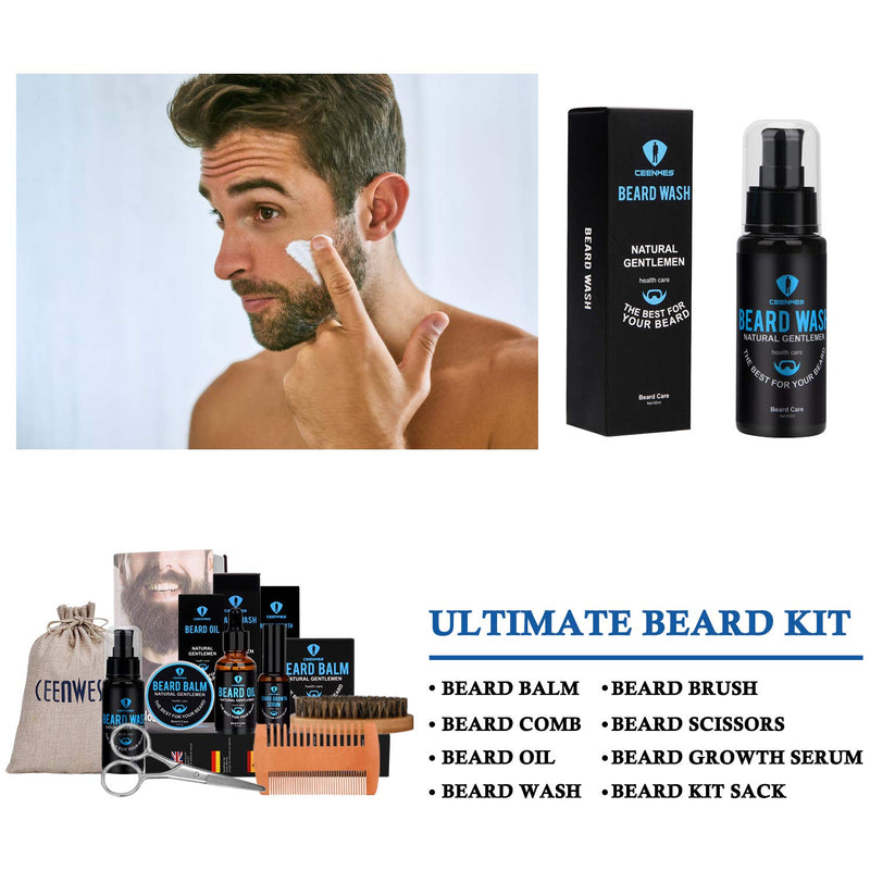 [Australia] - Beard Grooming Kit,Beard Kit with Beard Oil,Beard Growth Serum,Beard Wash, Beard Balm,Beard Brush, Beard Comb, Beard & Mustache Scissors Beard Growth Kit Unique Gifts for Men 