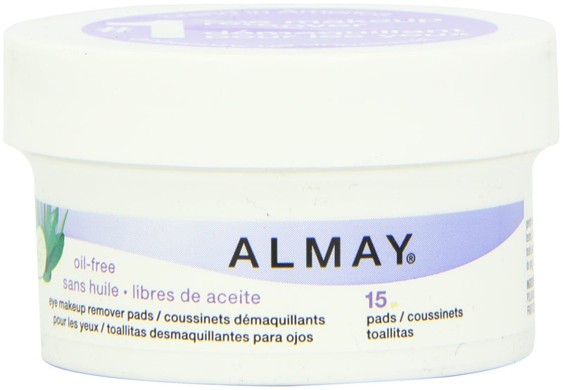 [Australia] - Almay Oil Free Eye Makeup Remover Pads, 15 Count in 1 box 15 Count (Pack of 1) 