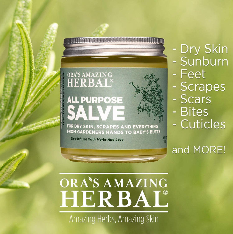 [Australia] - All Purpose Salve, Hand Salve, Cuticle Balm, Cleansing Balm, Chafing Cream, First Aid, Natural Healing Ointment, Foot Balm, Cracked Hands Repair, Zero Waste Skincare, Ora’s Amazing Herbal, 1 oz All Purpose Salve 1 Oz 