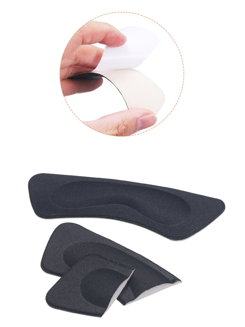 [Australia] - Hotop 6 Pairs Heel Cushion Pads Heel Shoe Grips Liner Self-Adhesive Shoe Insoles Foot Care Protector (Black) Black 