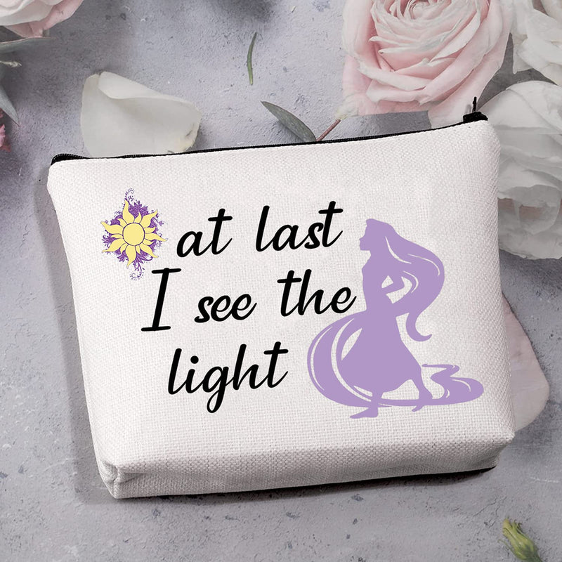 [Australia] - MYSOMY at Last I See The Light Cosmetic Bag Rapunzel Inspired Gifts Tangled Quote Gifts for Women Inspirational Gifts (Makeup Bag) Makeup Bag 