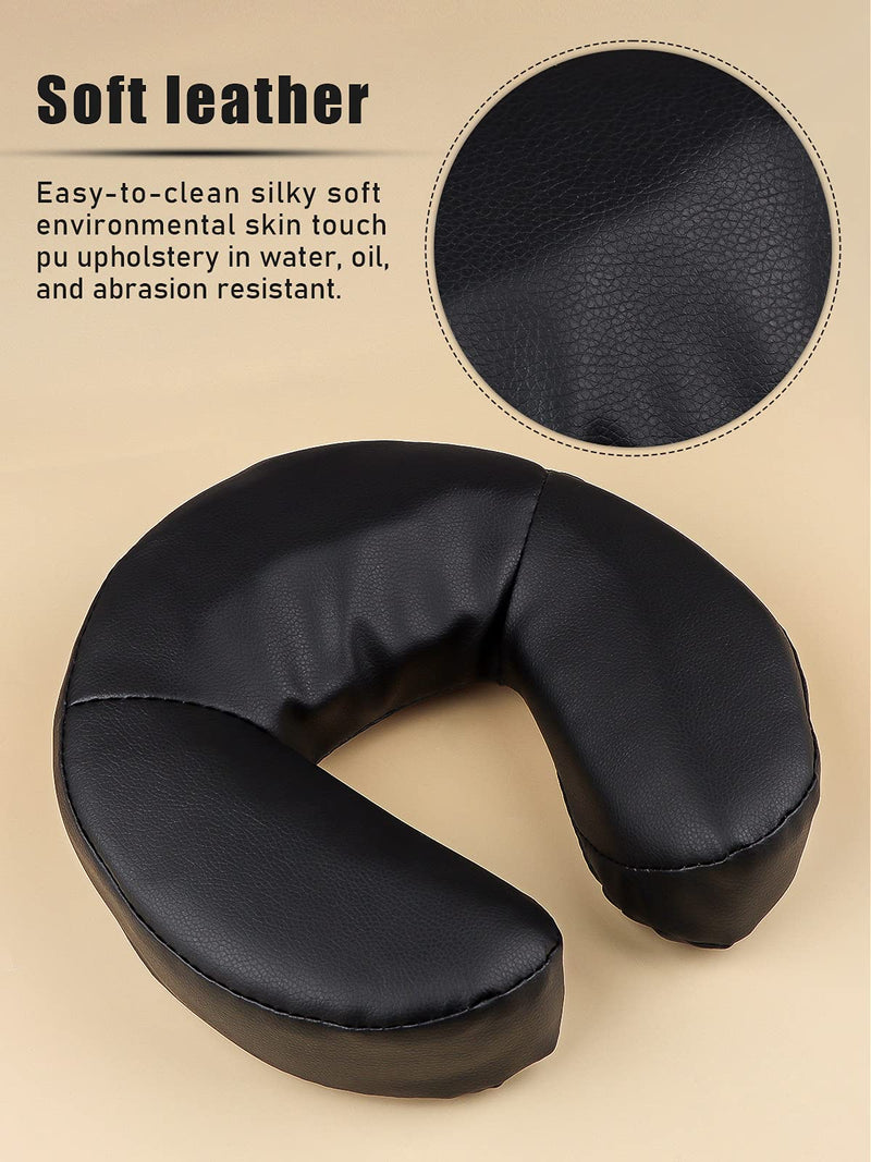 [Australia] - Kalolary Massage Bed Headrest Face Down Face Cushion Face Pillow Adjustable Massage Table Face Cradle Rest Cushion (Black) Black 