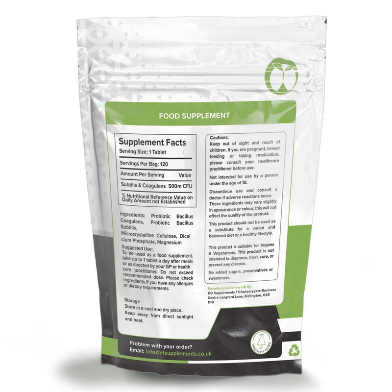 [Australia] - Probiotics for Gut Health | Daily Probiotic Complex Supplement for Men & Women | Bacillus Subtilis & Coagulans | 500 Million CFU Bacteria (120 Tablets) 120 Count (Pack of 1) 