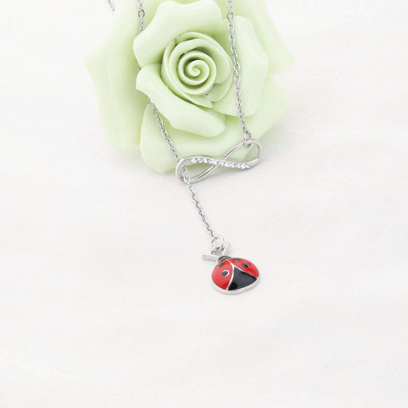[Australia] - WUSUANED Good Luck Ladybug Keychain When She Swoops in It Remind Us Not Be Let Worries Cloud A Single Day Ladybug Lover Gift Ladybug necklace 