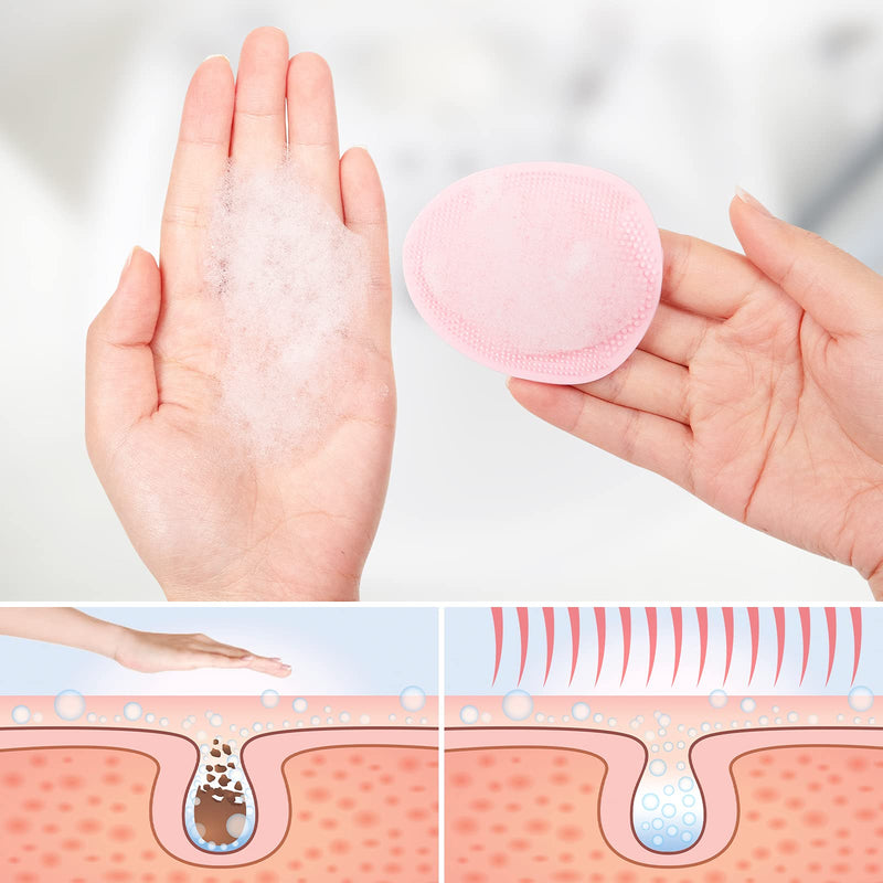 [Australia] - 2 Pack Silicone Face Scrubber, JEXCULL Soft Silicone Facial Cleansing Brush Ergonomic Manual Face Exfoliator and Massager Pad for All Skin Types Deep Cleaning Skin Care 2 Pack 