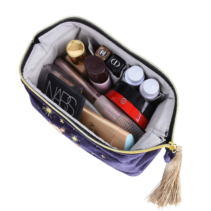 [Australia] - Portable Make Up Bag - Travel Cosmetic Organizing Bags Brush Pouch Toiletry Wash Bag Portable Travel Make Up Case Pouch for Women and Girl (Blue L) Blue 11 