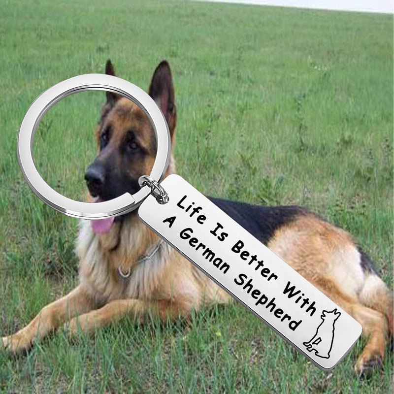 [Australia] - FEELMEM Dog Lover Gifts Life is Better with A French Bulldog/German Shepherd/Pitbull/Dachshund/Beagle Keychain Gift for Dog Mom Dog Dad Dog Owner Gifts 