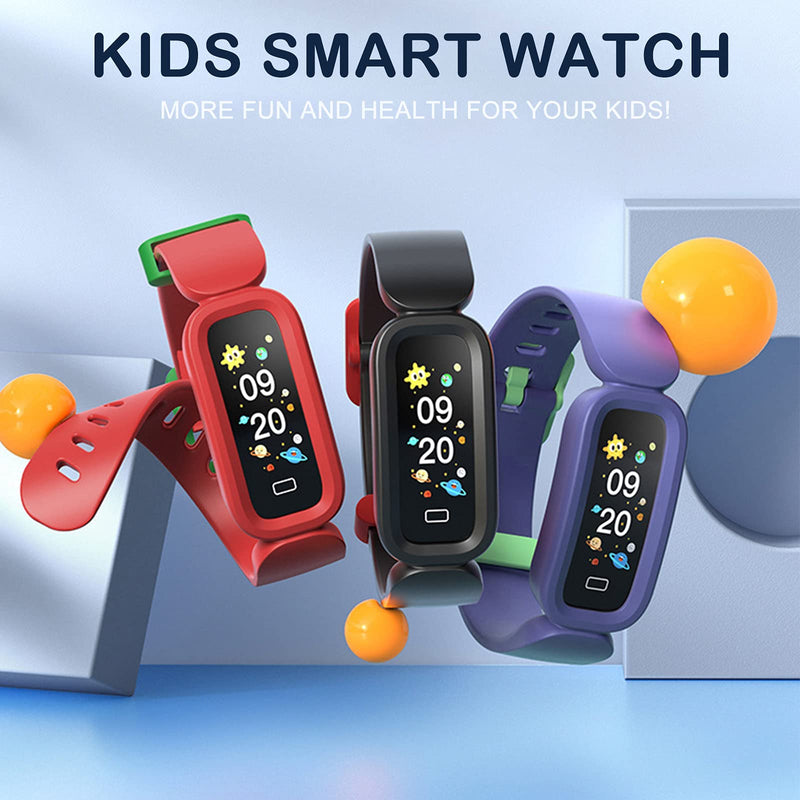 [Australia] - 24HOCL Smart Watch for Kids Girls Boys, Activity Fitness Tracker with Heart Rate Sleep Monitor Alarm Clock Sedentary Drink Water Reminder Watch for Kids 5+ Birthday Christmas New Year Best Gifts Black 