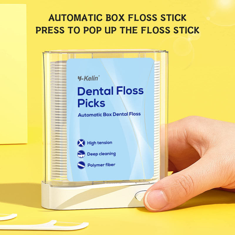 [Australia] - Y-Kelin Dental Floss-88 Pcs Dental Floss Toothpick, Teeth Stick, Floss Picks, Teeth Cleaning (Press to Pop Up The Floss Stick) Floss with Box 