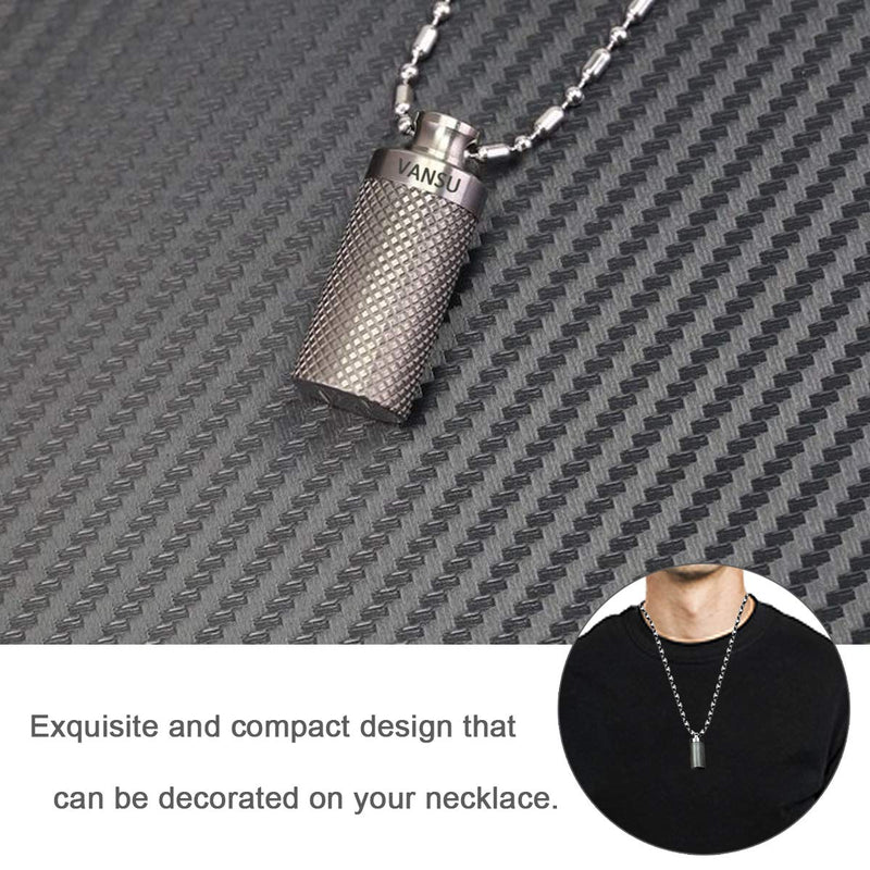 [Australia] - VANSU Titanium Waterproof Keychain Pill Holder Container Portable Mini Size Pill Box Case for Outdoor Travel Camping 