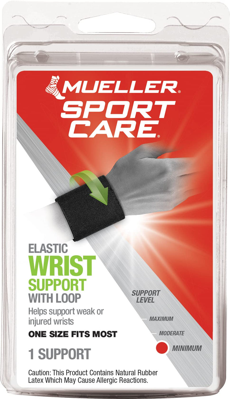 [Australia] - Mueller Wrist Support W/Loop (961) Black 1 Count (Pack of 1) 