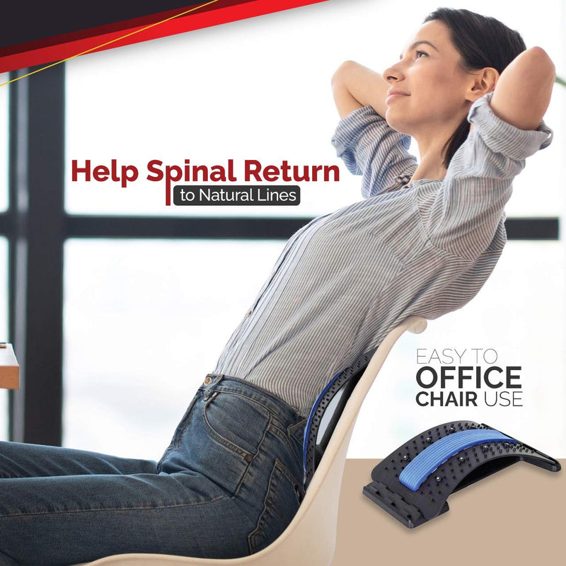 [Australia] - Back Stretching Device and Multi-Level Lumbar Support Stretcher Spinal Back Stretcher for Lower and Upper Muscle Pain Relief Deck for Herniated Disc Promotes Spine Decompression 