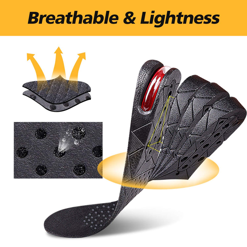 [Australia] - NTSWZYS Shoe Lifts for Men & Women Orthotic Heel Shoe Lifts Kit with Air Cushion Heel Inserts Invisible Height Increase Insoles Variable Height 1.2-3.54Inch 4 Layer 