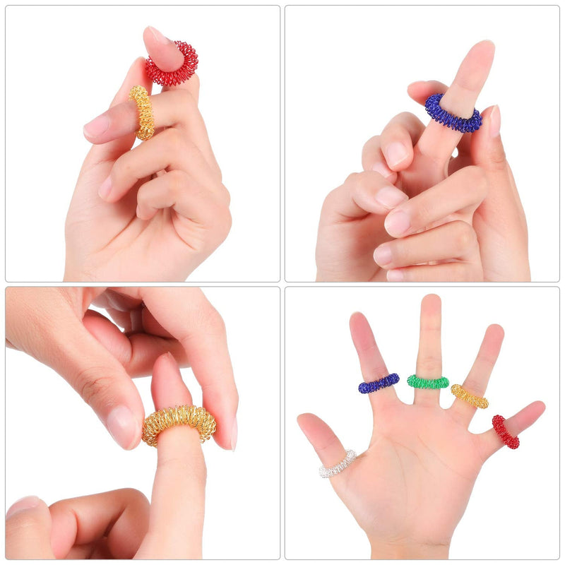 [Australia] - 30 Pieces Acupressure Rings, Spiky Sensory Finger Rings Set for Teens, Adults, Silent Stress Reducer and Massager 