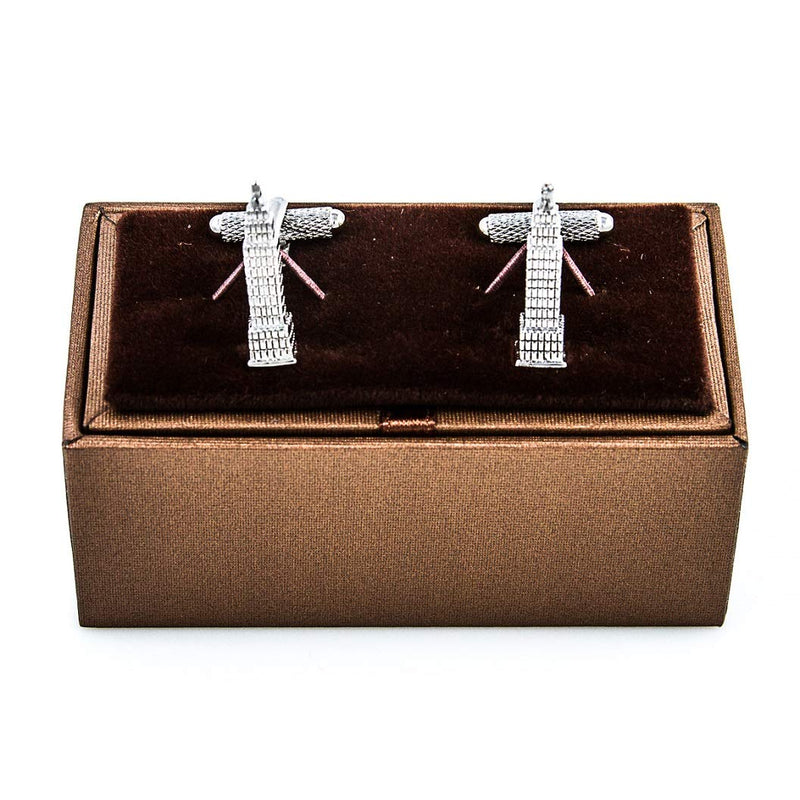[Australia] - MRCUFF Empire State Building NYC Pair Cufflinks in a Presentation Gift Box & Polishing Cloth 