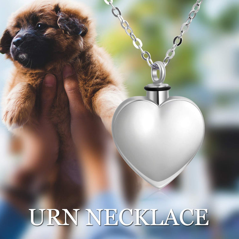[Australia] - PEIMKO 925 Sterling Silver Heart Urn Necklaces Engraved Pawprint/Always in My Heart/Without Engraved/Personalized Cremation Keepsake Necklace for Ashes Pet Ashes 