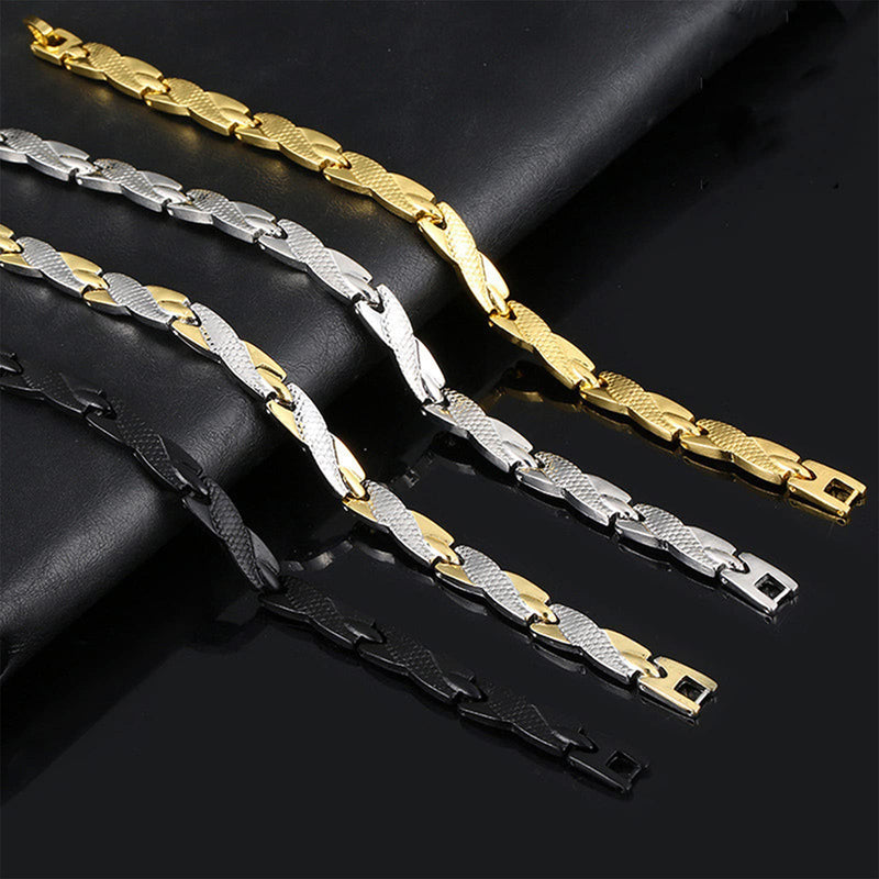 [Australia] - WDYY Elegant Magnetic Therapy Fit Plus Bracelet, Slimming Weight Loss Anti-fatigue Magnetic Bracelet for Men Women (Silver+gold) 