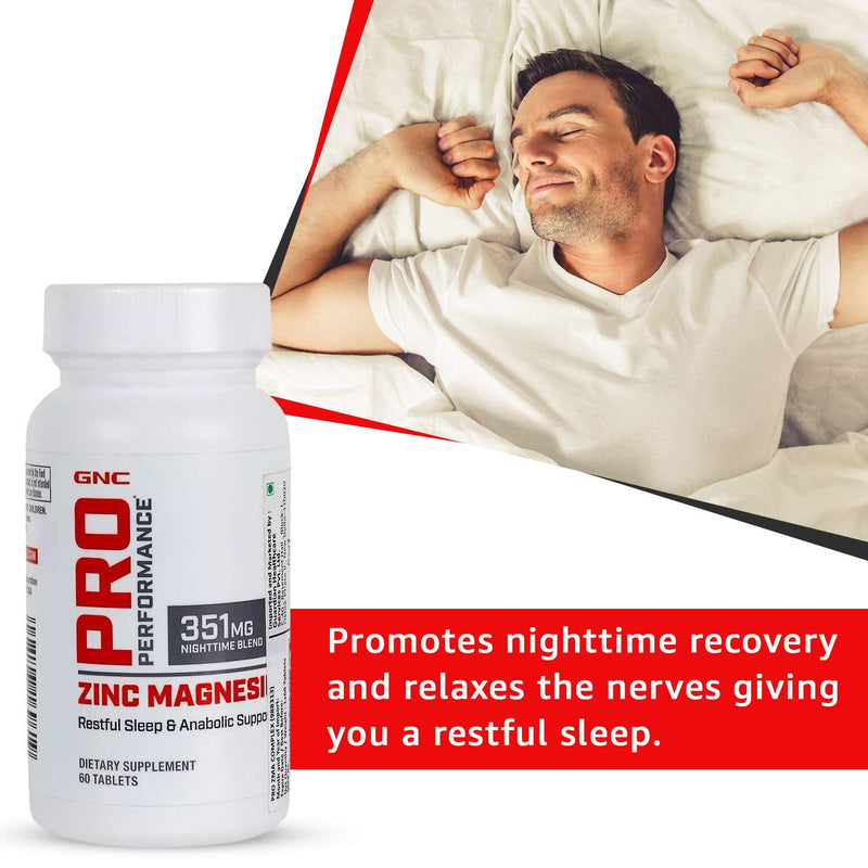 [Australia] - GNC Pro Performance Zinc Magnesium, 60 Tablets, Supports Restful Sleep and Anabolic Support 