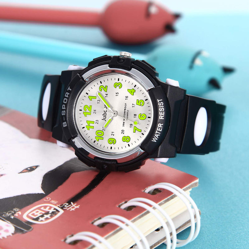 [Australia] - Kids Watch Analog, Child Quartz Wristwatch with for Kids Boys Girls Waterproof Time Teach Watches Rubber Band Analog Quartz Children Sport Outdoor Boys Kids Wrist Watches Black 